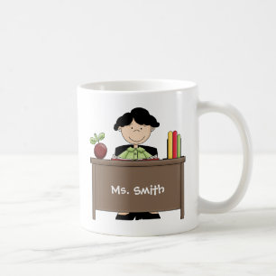 Cute Världsmästare Female Lärare med Namn Kaffemugg
