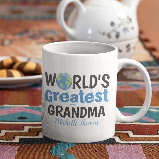 Cute Världsmästare Grandma Anpassningsbar Kaffemugg (The World's Greatest Grandma Custom Mug)