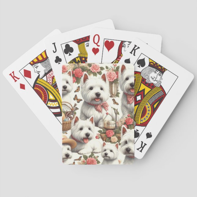 Cute Väster Highland White Terrier, sömlös Casinokort (Baksidan)