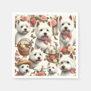 Cute Väster Highland White Terrier, sömlös Pappersservett
