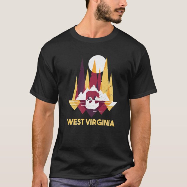 Cute Väster Virginia Allegheny Mountains Bear WV R T Shirt (Framsida)