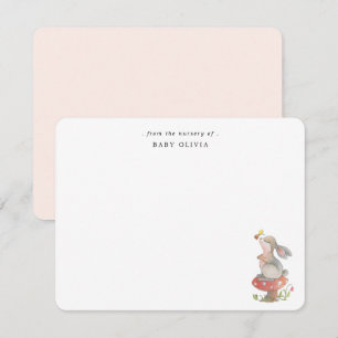 Cute Vattencolor Bunny Flicka Tack Kort