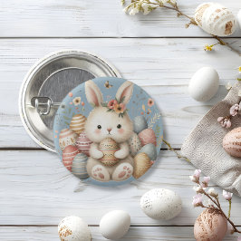 Cute Vattencolor Bunny Påsk Knapp
