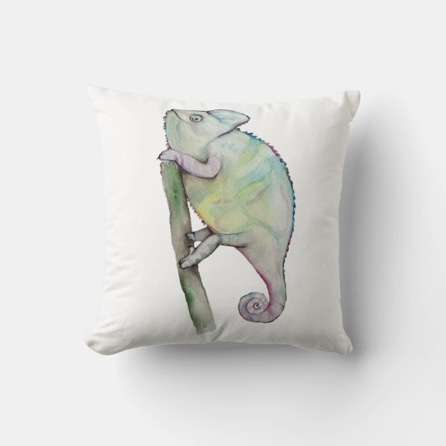 Cute Vattencolor chameleon Kudde (Framsida)