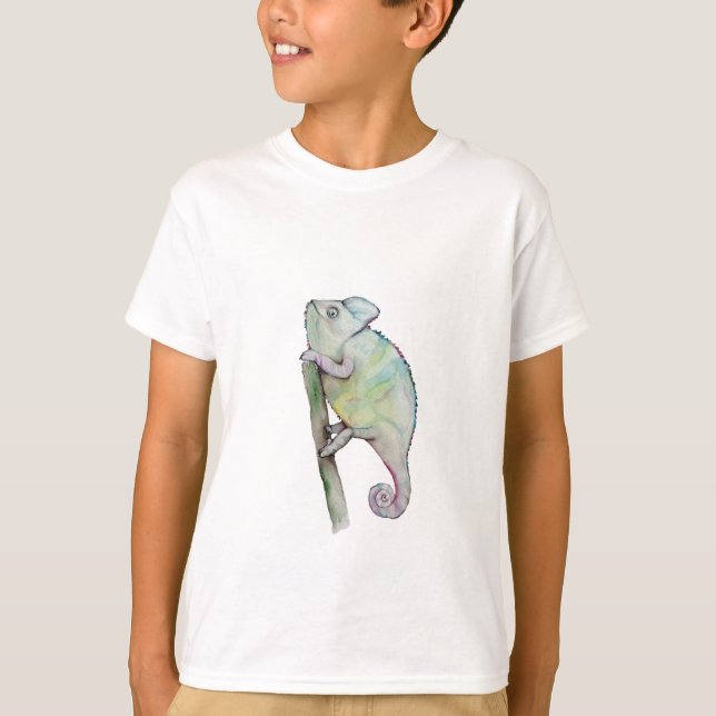 Cute Vattencolor chameleon T Shirt (Framsida)