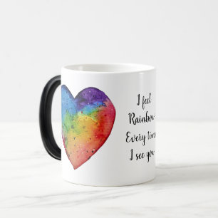 Cute vattencolor Rainbow Heart Magisk Mugg