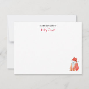 Cute Vattencolor Red fox Pojke Tack Kort