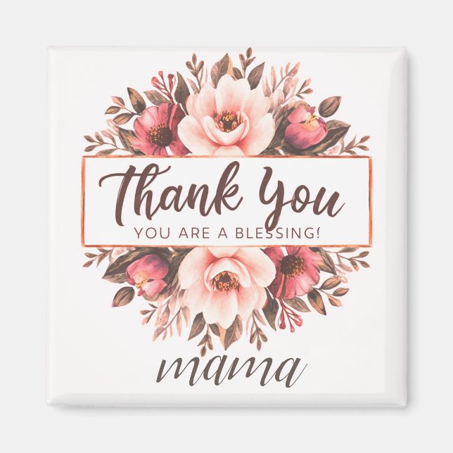 Cute Vattenfärblommor lycklig mors dag#2 Magnet (Framsidan)