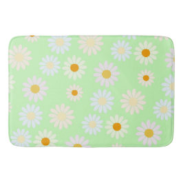Cute vattenfärgsfärgad Daisy Mönster Grönt Badrumsmatta