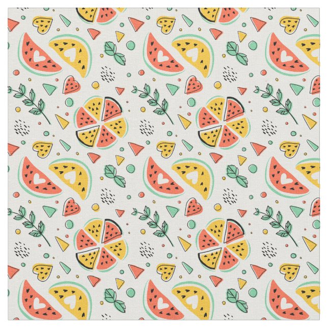 Cute vattenmelon, bomullsväv tyg (Närbild)