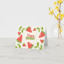 Cute Vattenmelon grattis på födelsedagen Kort