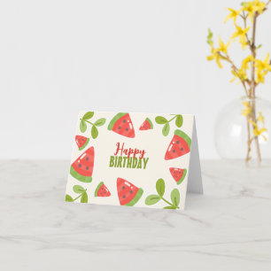 Cute Vattenmelon grattis på födelsedagen Kort