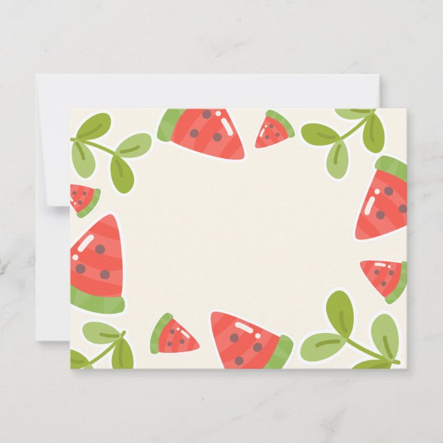 Cute Vattenmelon mönster Anteckningskort (Framsida)