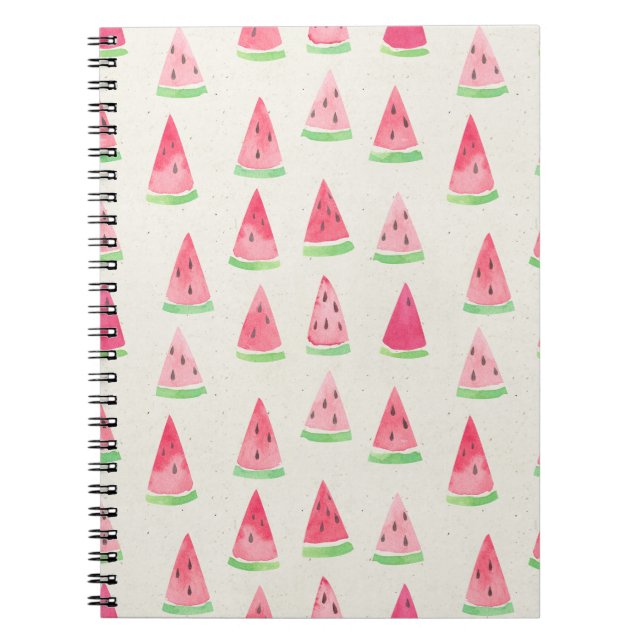 Cute Vattenmelon: Sömlös vattenfärg mönster. Anteckningsbok (Framsidan)