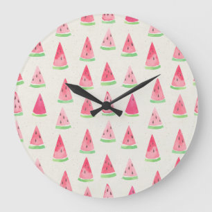 Cute Vattenmelon: Sömlös vattenfärg mönster. Stor Klocka