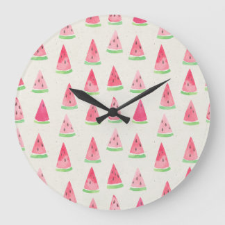 Cute Vattenmelon: Sömlös vattenfärg mönster. Stor Klocka