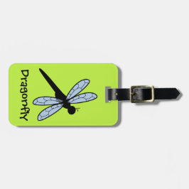 Cute Vector Dragonfly (Gröntens bakgrund) Bagagebricka