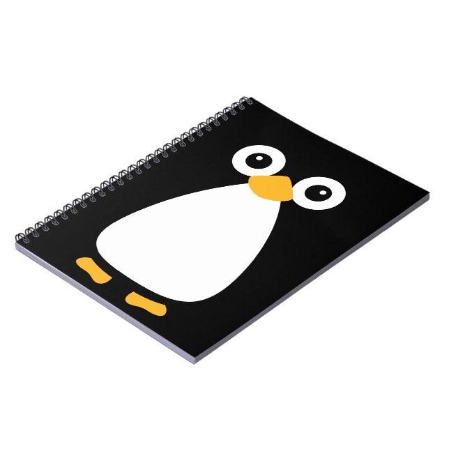 Cute Vector Penguin Anteckningsbok Med Spiral (Vänstra Sidan)