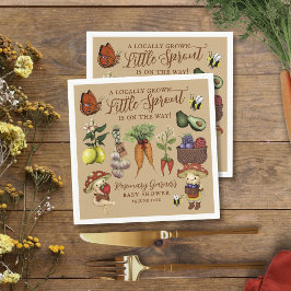 Cute Veg Locally Grown Little Sprout Baby Shower Pappersservett