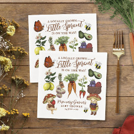 Cute Veg Locally Grown Little Sprout Baby Shower Pappersservett