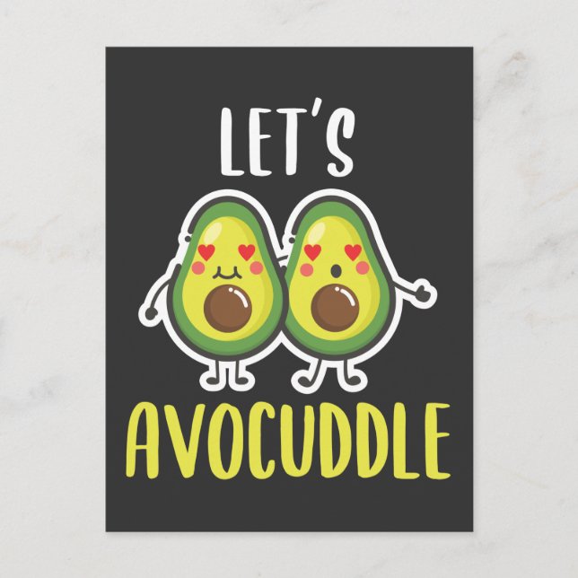 Cute Vegan Avocado Cuddle-relation Vykort (Framsida)
