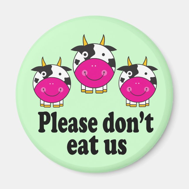 Cute Vegan Cows magnet (Framsidan)
