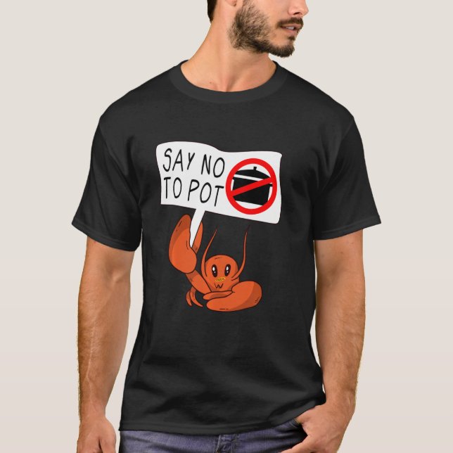 Cute Vegan Crab säger nej till Pot Kräftor T Shirt (Framsida)