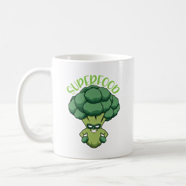 Cute Vegan Healthy Superfood Funny Quote Coffee Mu Kaffemugg (Vänster)