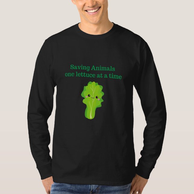 Cute Vegan One Lettuce at a Time Vegetarian Gifts T Shirt (Framsida)