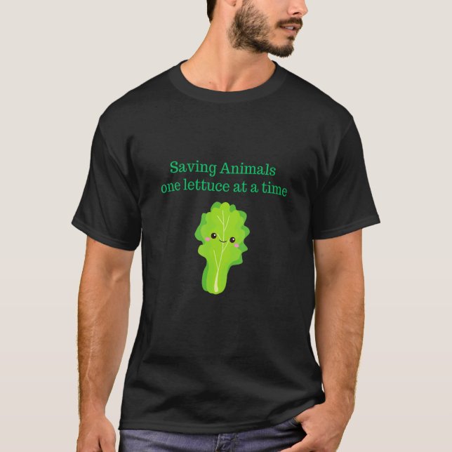 Cute Vegan One Lettuce at a Time Vegetarian Gifts T Shirt (Framsida)