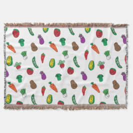 Cute Vegetabiliska livsmedel Mönster Filt