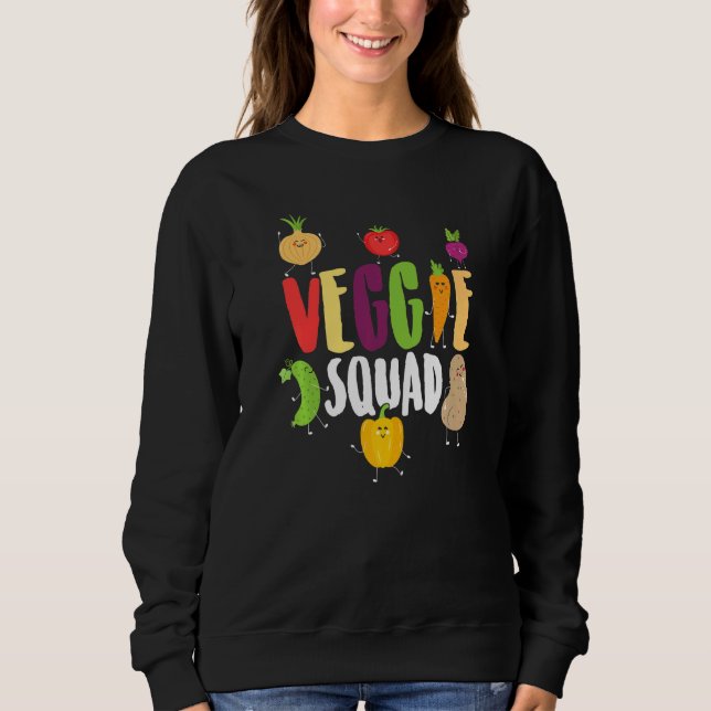 Cute Vegetable Men Women Healthy Veggie Squad Vega T Shirt (Framsida)