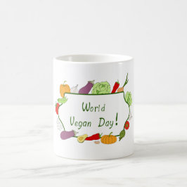 Cute Vegetarian Day minimalist Romantic Coffee M Kaffemugg