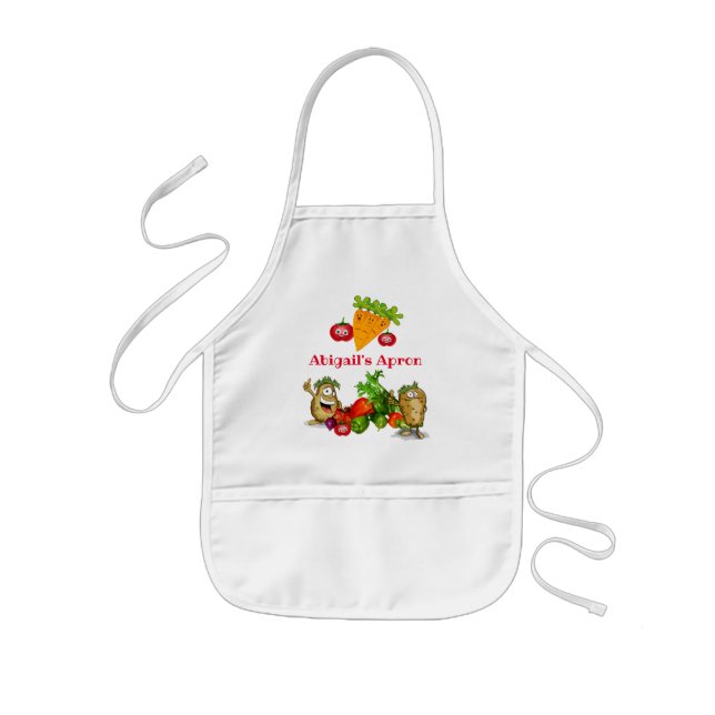 Cute Veggie Tecknade figurer Kids' Kids' Apron Barnförkläde (Framsidan)