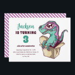 Cute Velociraptor in box Kids Dinosaur Birthday Inbjudningar<br><div class="desc">För barn för rutdesign,  pojkar eller flickor som kärlek dinosaur,  dino-tecknad,  T-rex och andra dinosauriarter. Perfekt för födelsedagsfest av Jurassic-tema. Du kan anpassa ordalydelsen så att den passar för andra tillfällen.</div>