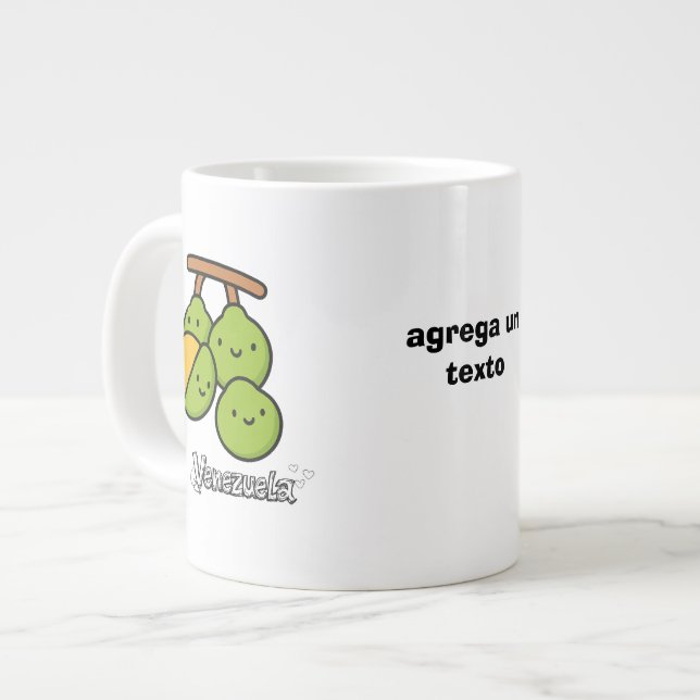 Cute Venezuelan Fruits • Mamones Kawii Jumbo Mugg (Framsida vänster)