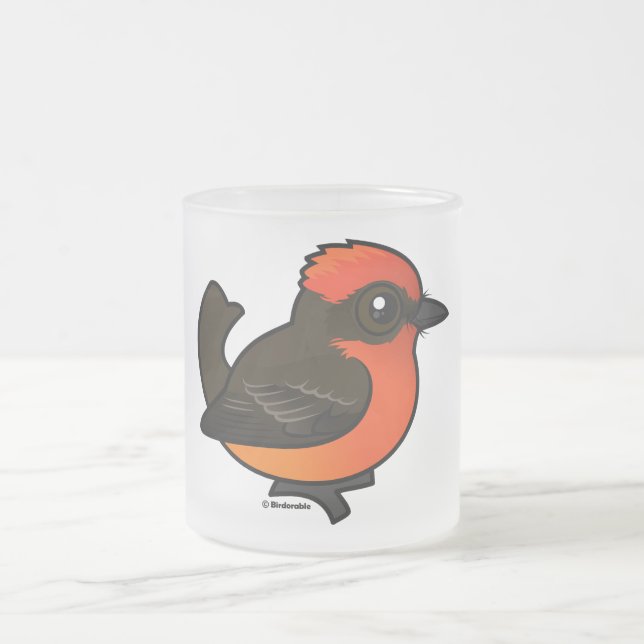 Cute Vermilion Flycatcher Frostad Glasmugg (Center)