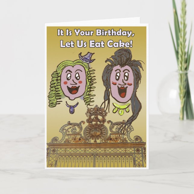 Cute Versailles Tecknad Birday Card Kort (Framsida)