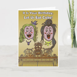 Cute Versailles Tecknad Birday Card Kort