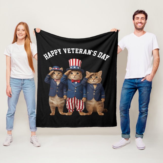 Cute Veteran's Day Fleece Blanket  (På plats)