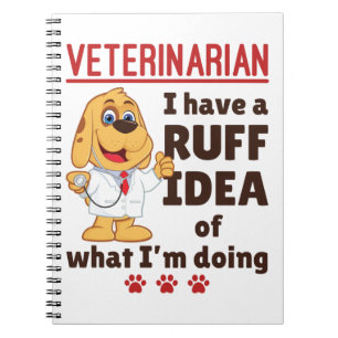 Cute Veterinarian Animal Doktor Dogtor Ruff Idea Anteckningsbok
