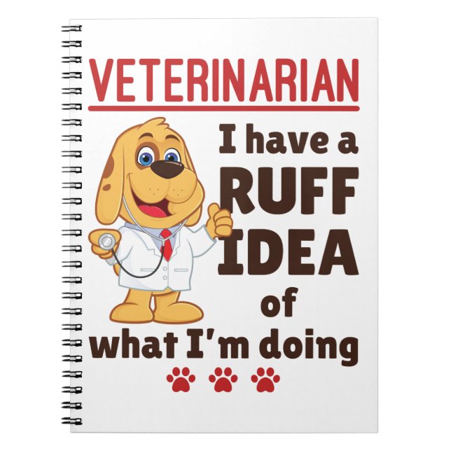 Cute Veterinarian Animal Doktor Dogtor Ruff Idea Anteckningsbok (Framsidan)