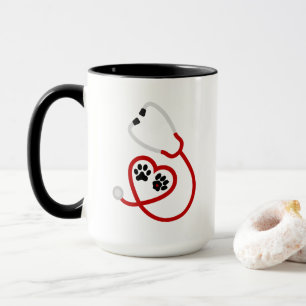 Cute Veterinarian djur älskare add namn Mugg