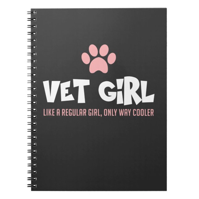 Cute Veterinarian Girl Vet Tech Woman Animal Lover Anteckningsbok (Framsidan)