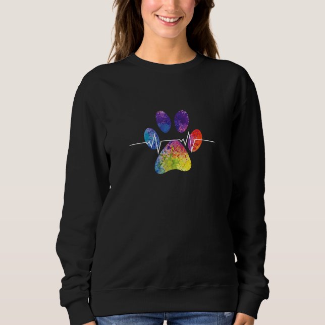 Cute Veterinarian Rainbow Paw Print Helotte Vet Te T Shirt (Framsida)