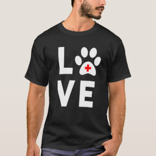 Cute Veterinary I Kärlek Animals Vet Tech Gift Ide T Shirt
