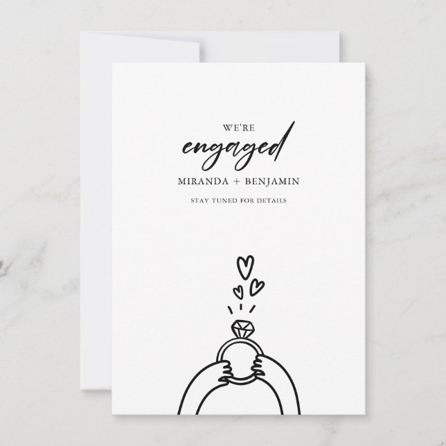 Cute Vi har aviserat Förlovning för foto Inbjudningar (Framsida)