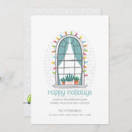 Cute Vi har flyttat - nytt platta Helgdag för hus Julkort