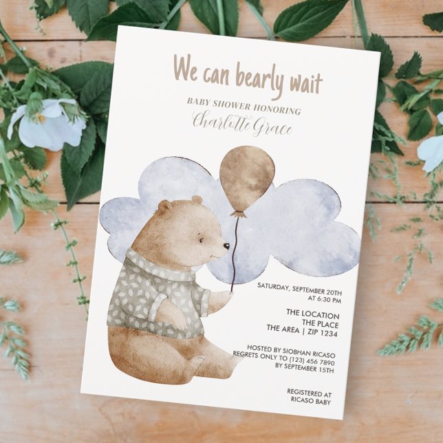 Cute vi kan bearly Wait Shower Inbjudningar (Skapare uppladdad)