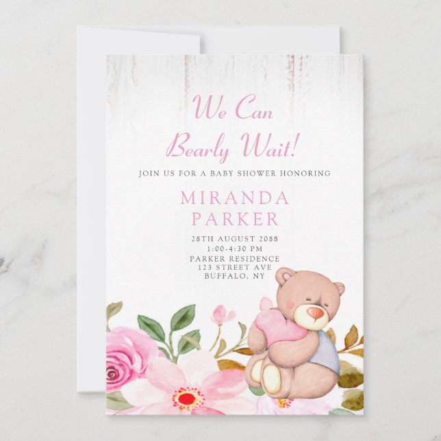 Cute vi kan bolla Baby Shower. Inbjudningar (Framsida)